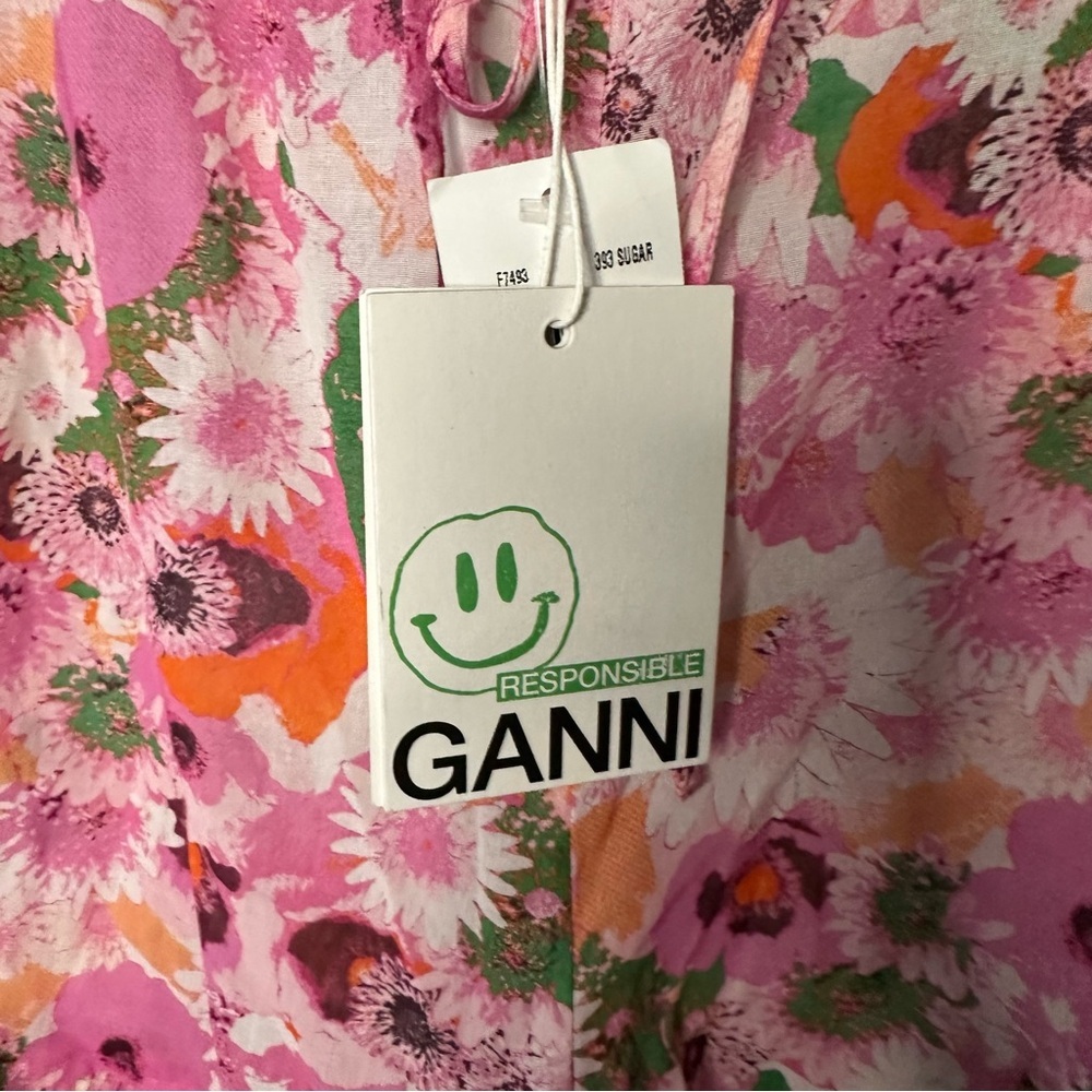 NWT GANNI 100% Organic Cotton Ruffle Shorts in Sugar Plum Size 40 / Size… - Picture 9 of 10